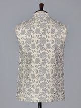 Cream cotton silk zari highlighted ethnic waistcoat
