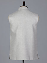 Beige chanderi silk waistcoat with sequins embroidery accent