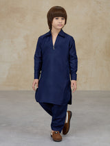Navy cotton pathani kurta salwar traditional set