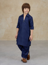 Navy cotton pathani kurta salwar traditional set