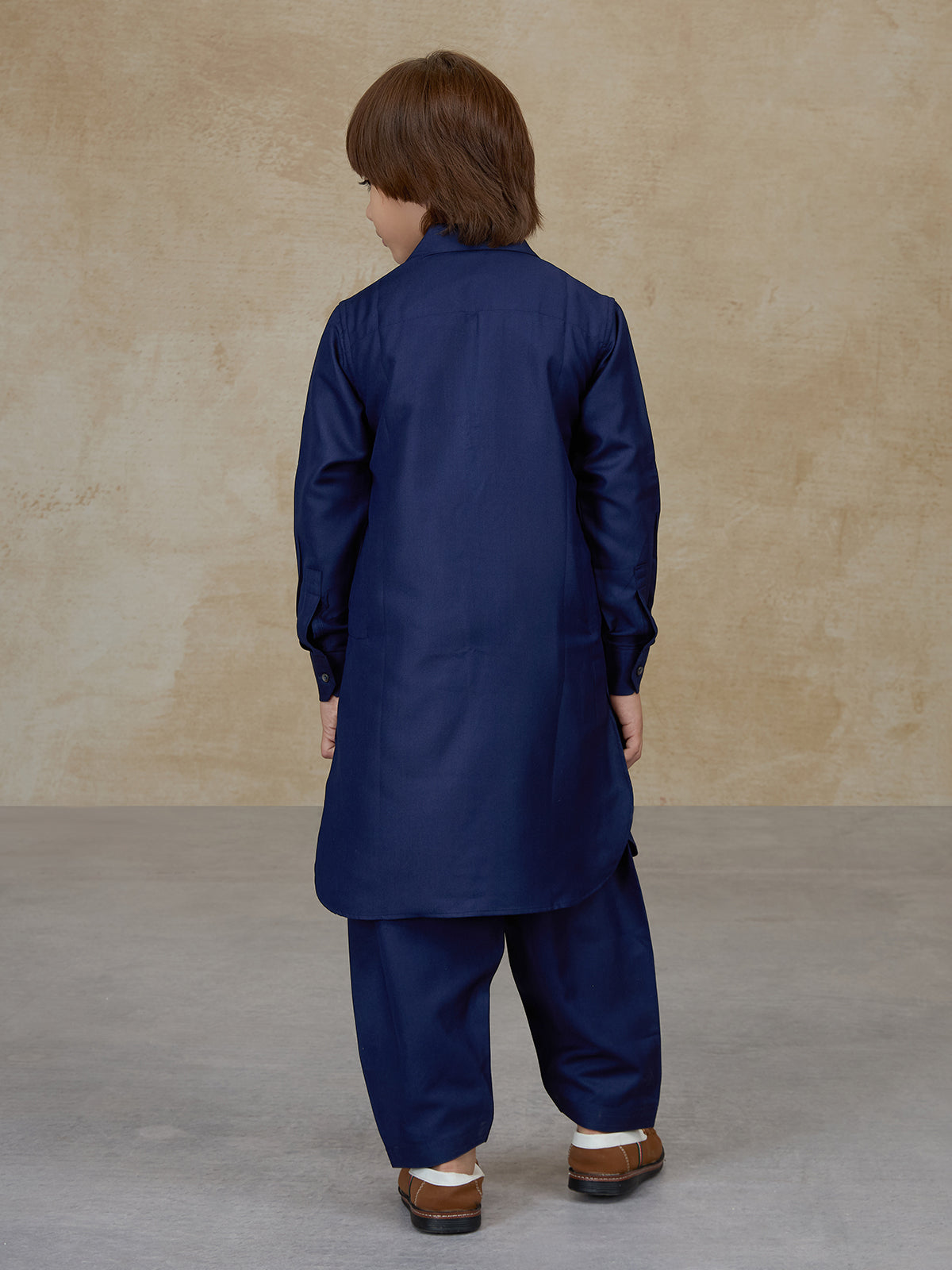 Navy cotton pathani kurta salwar traditional set