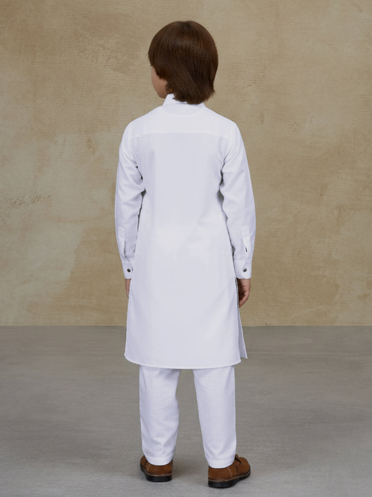 White cotton pathani kurta salwar festive set
