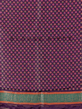 Dark purple semi pashmina silk saree for wedding