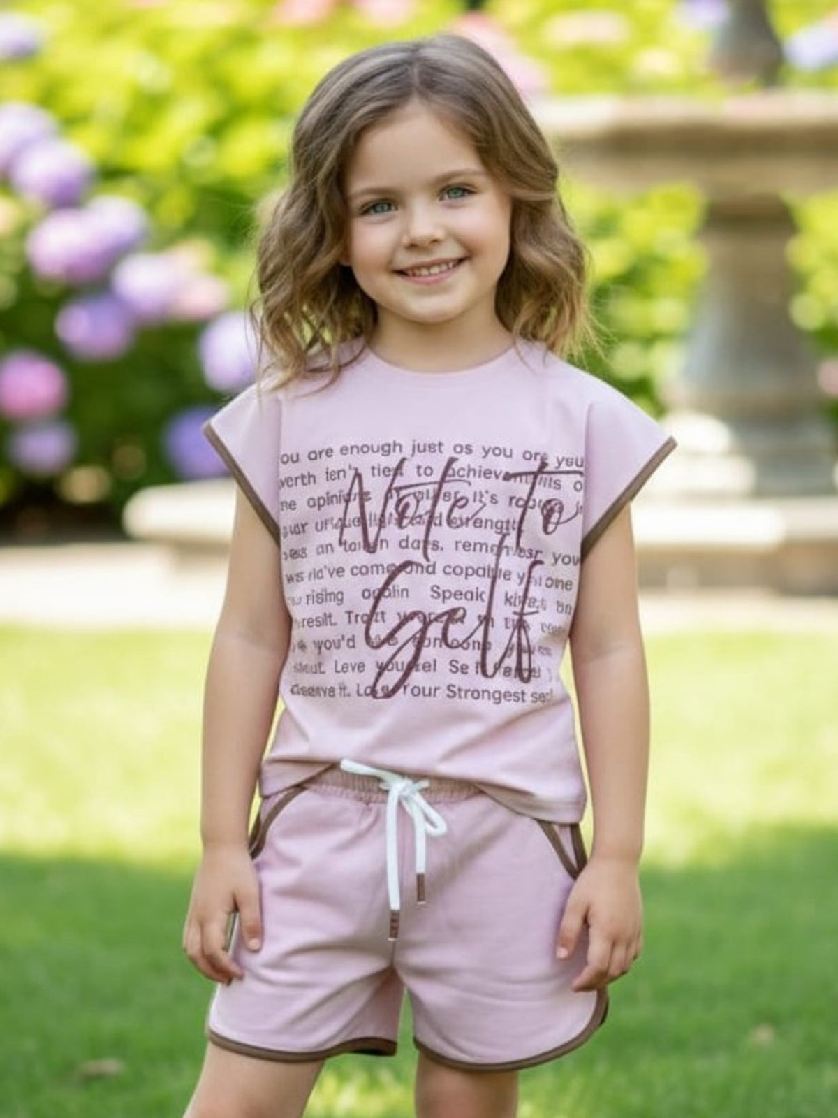 Light pink cotton co ord set with shorts