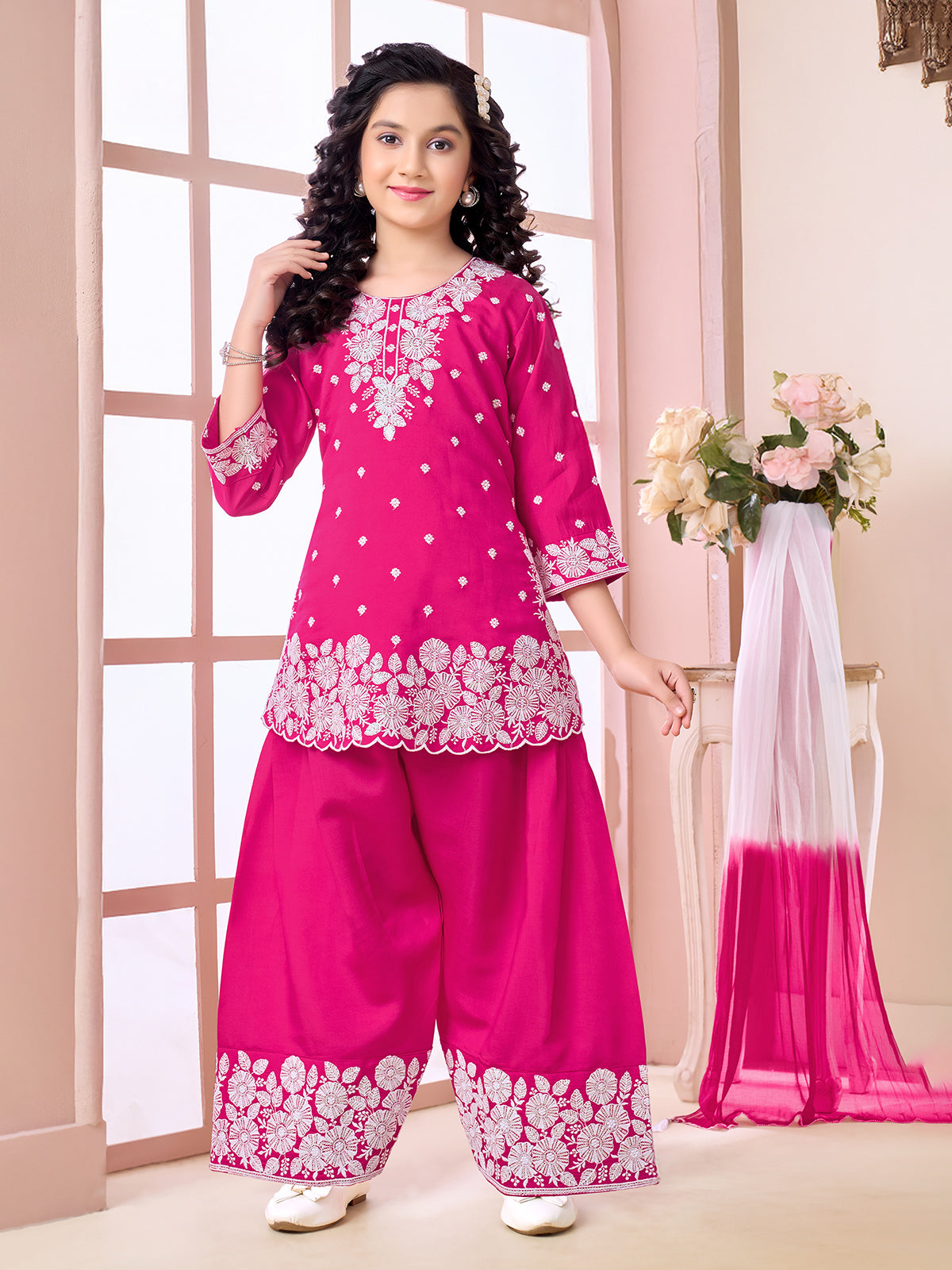 Pink wedding wear salwar suit with dupatta