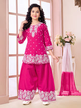 Pink wedding wear salwar suit with dupatta