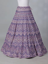 Lilac purple net designer lehenga choli for reception