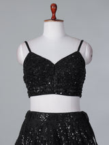 Black net lehenga choli for party wear
