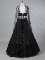 Black net lehenga choli for party wear