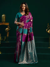Elegant wine soft silk saree
