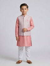 Stunning peach cotton waistcoat set