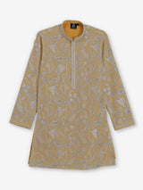 Beige georgette thread worked kurta suit