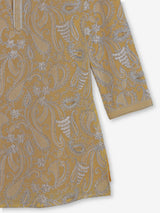 Beige georgette thread worked kurta suit