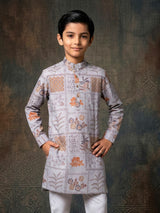 White cotton silk embroidery and sequins kurta