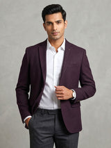 Purple imported terry rayon two button blazer