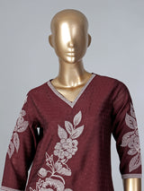 Maroon silk thread and sequins embellished casual kurti