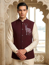 Stunning maroon terry rayon waistcoat