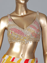 Yellow chiffon silk printed ready to wear saree