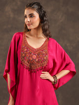 Rani pink designer kaftan dhoti suit for festive wear