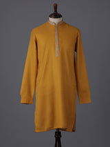 Mustard yellow cotton festive kurta suit with dupatta