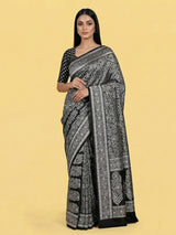 Black thread work banarasi silk saree