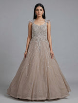 Chic beige net gown