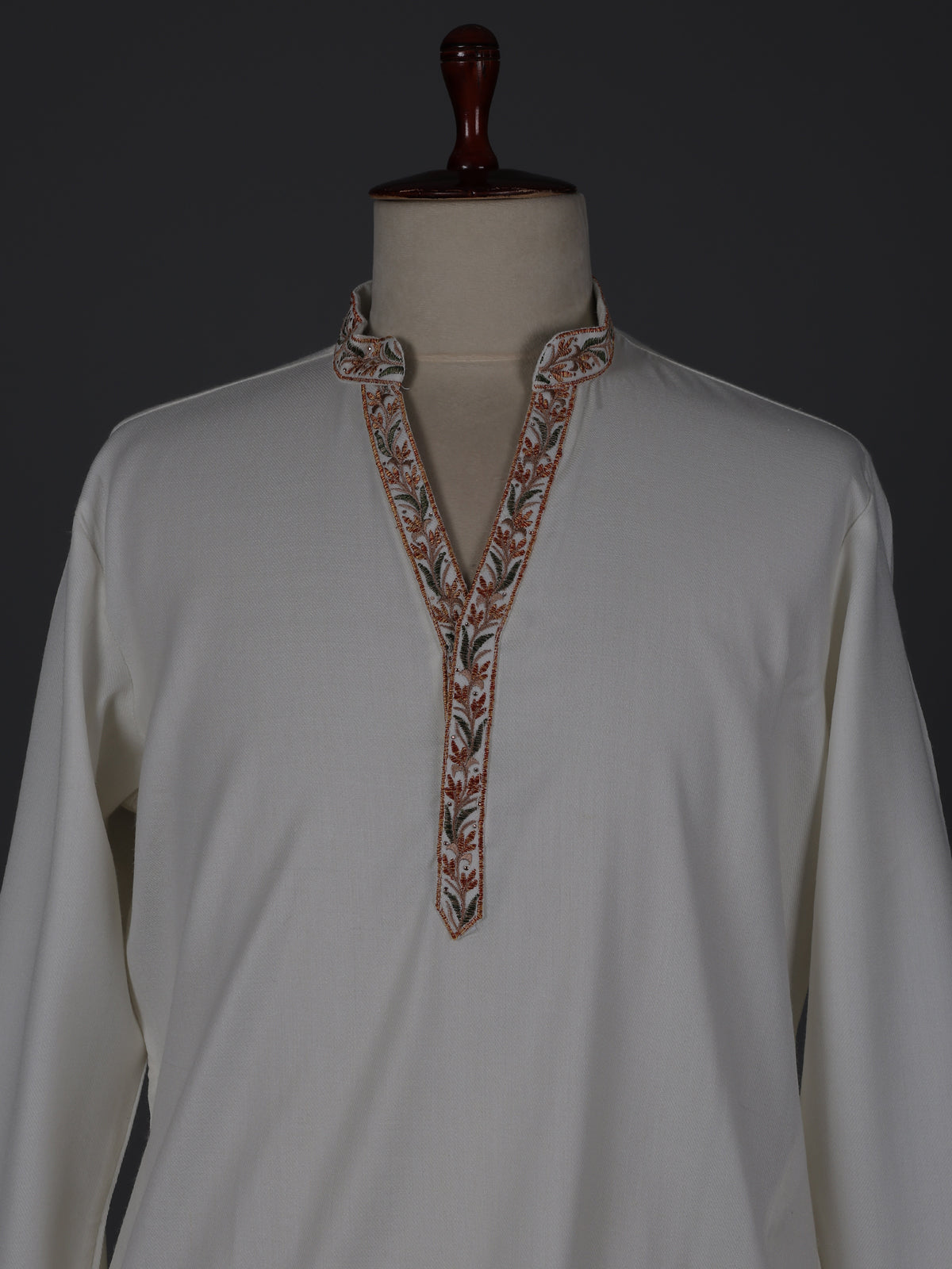 White cotton silk festive kurta suit with dupatta