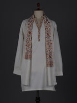 White cotton silk festive kurta suit with dupatta