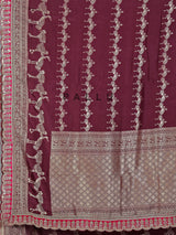 Rich wine dola silk intricate zardosi festive saree