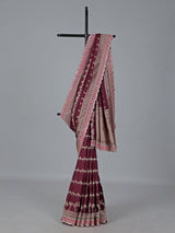 Rich wine dola silk intricate zardosi festive saree