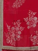 Rani pink dola silk sequins zardosi festive saree