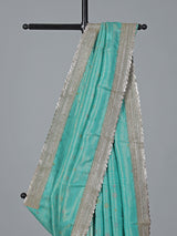 Rama green semi kanjivaram zardosi wedding saree grace