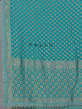 Aqua blue georgette butti work festive saree grace