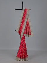 Rani pink bandhej semi georgette festive saree elegance