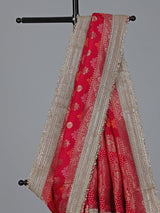 Rani pink bandhej semi georgette festive saree elegance