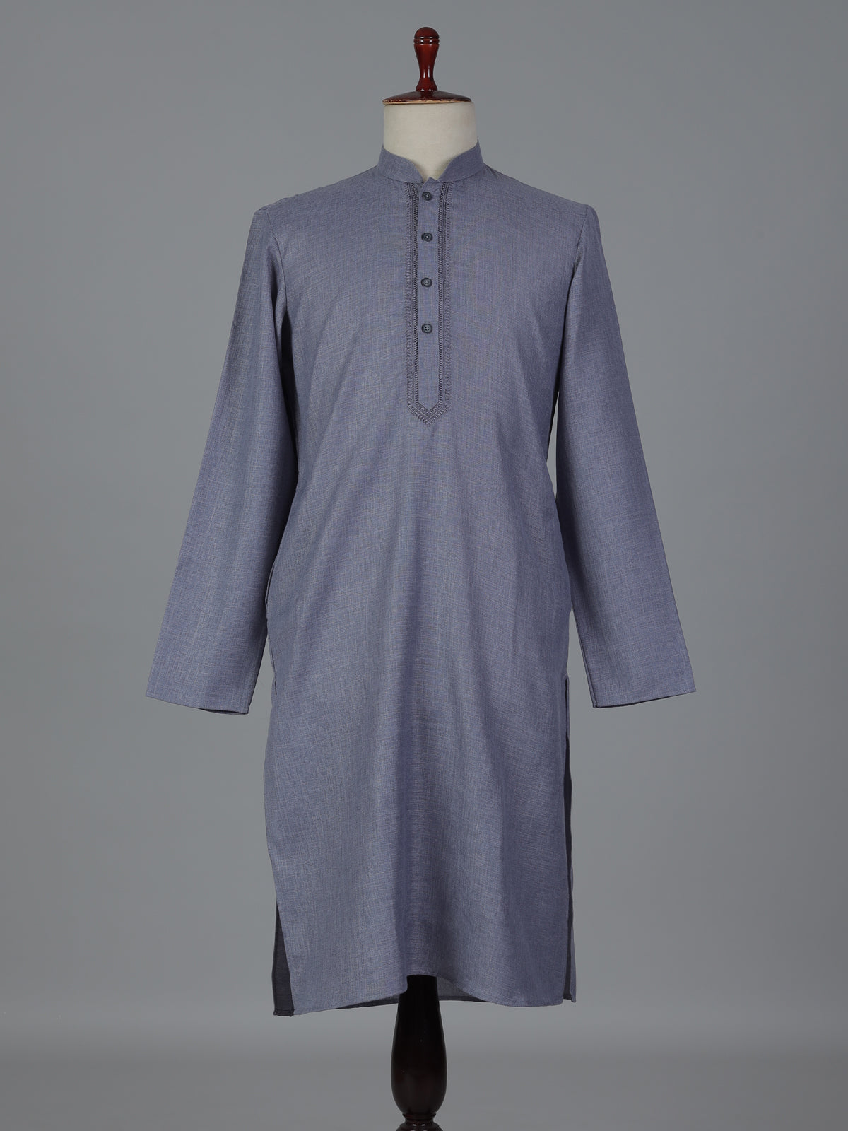 Stone blue plain silk festive wear kurta suit