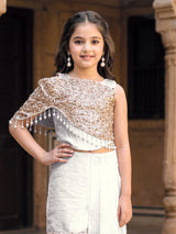 White silk reception wear sharara suit