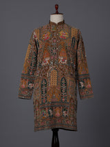 Mehendi olive silk zardosi festive kurta suit
