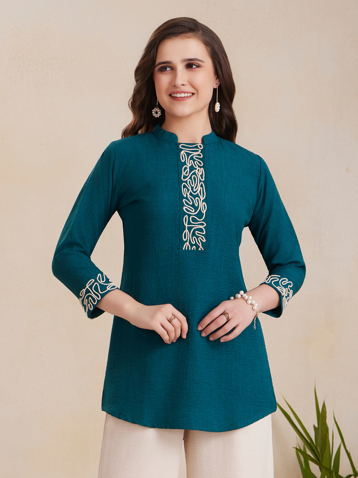 Peacock green silk co ord set festive charm