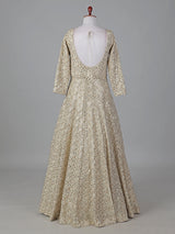 Cream silk anarkali suit with traditional festive charm