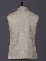 Latest cream silk embroidery waistcoat