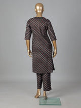 Black cotton printed kurti set casual comfort style