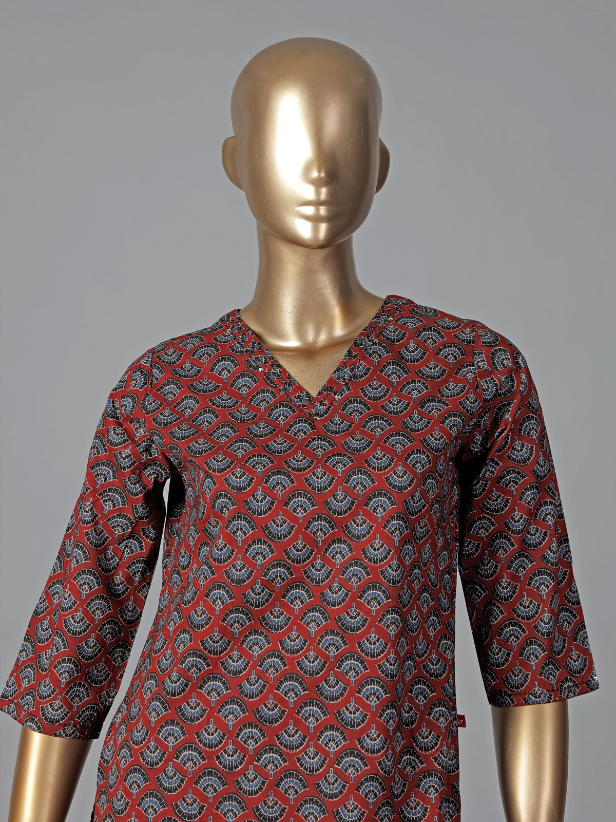 Maroon cotton printed kurti set casual ethnic charm