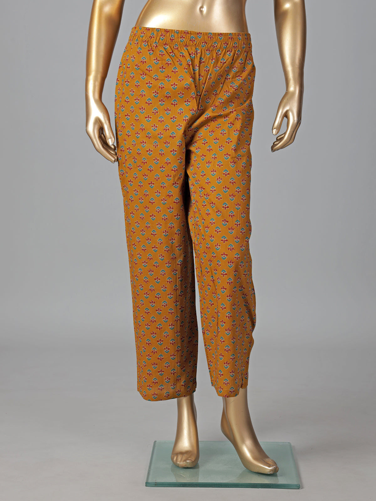 Mustard yellow cotton printed kurti set vibrant style