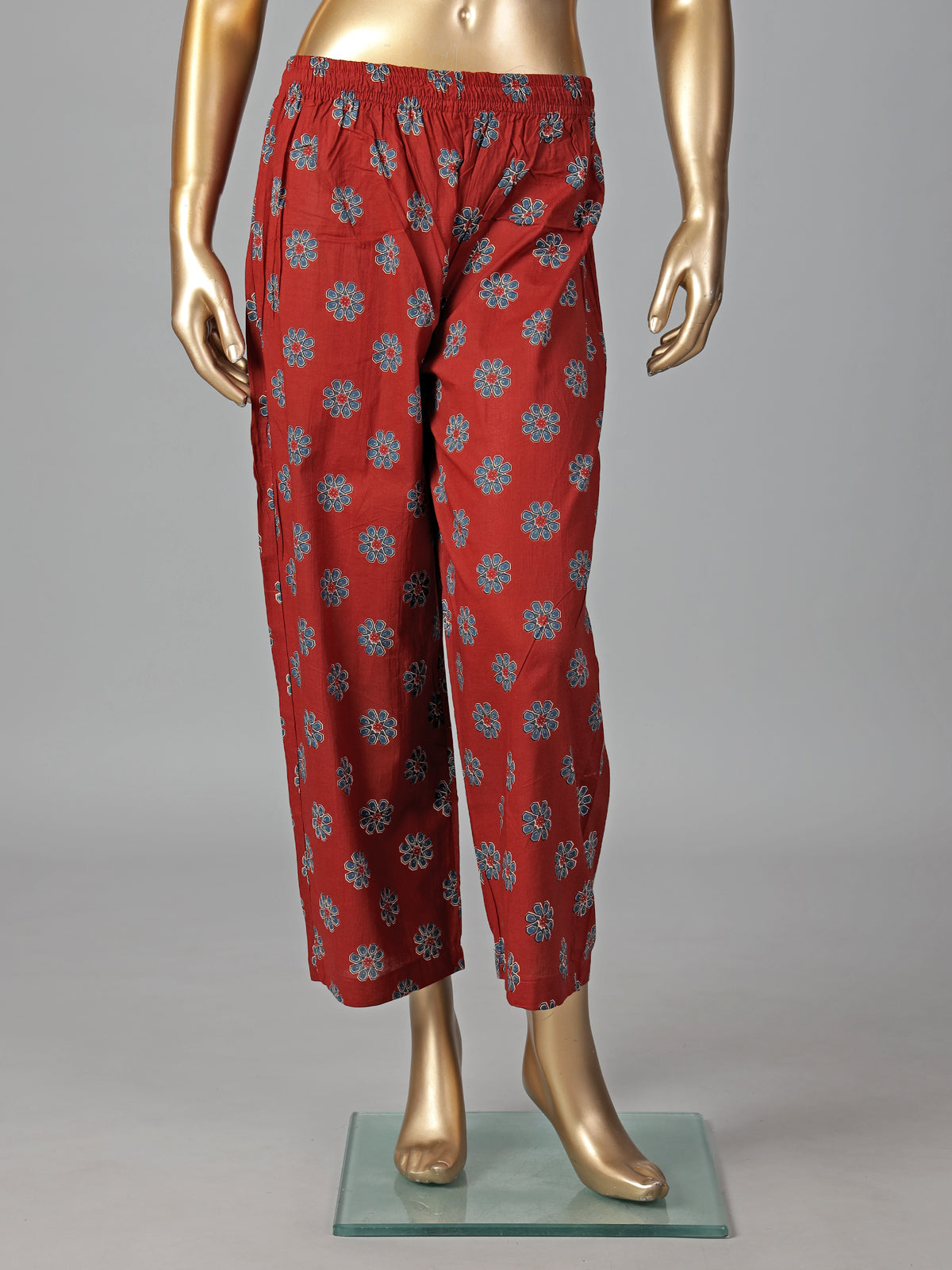 Maroon cotton silk printed kurti set soft elegance