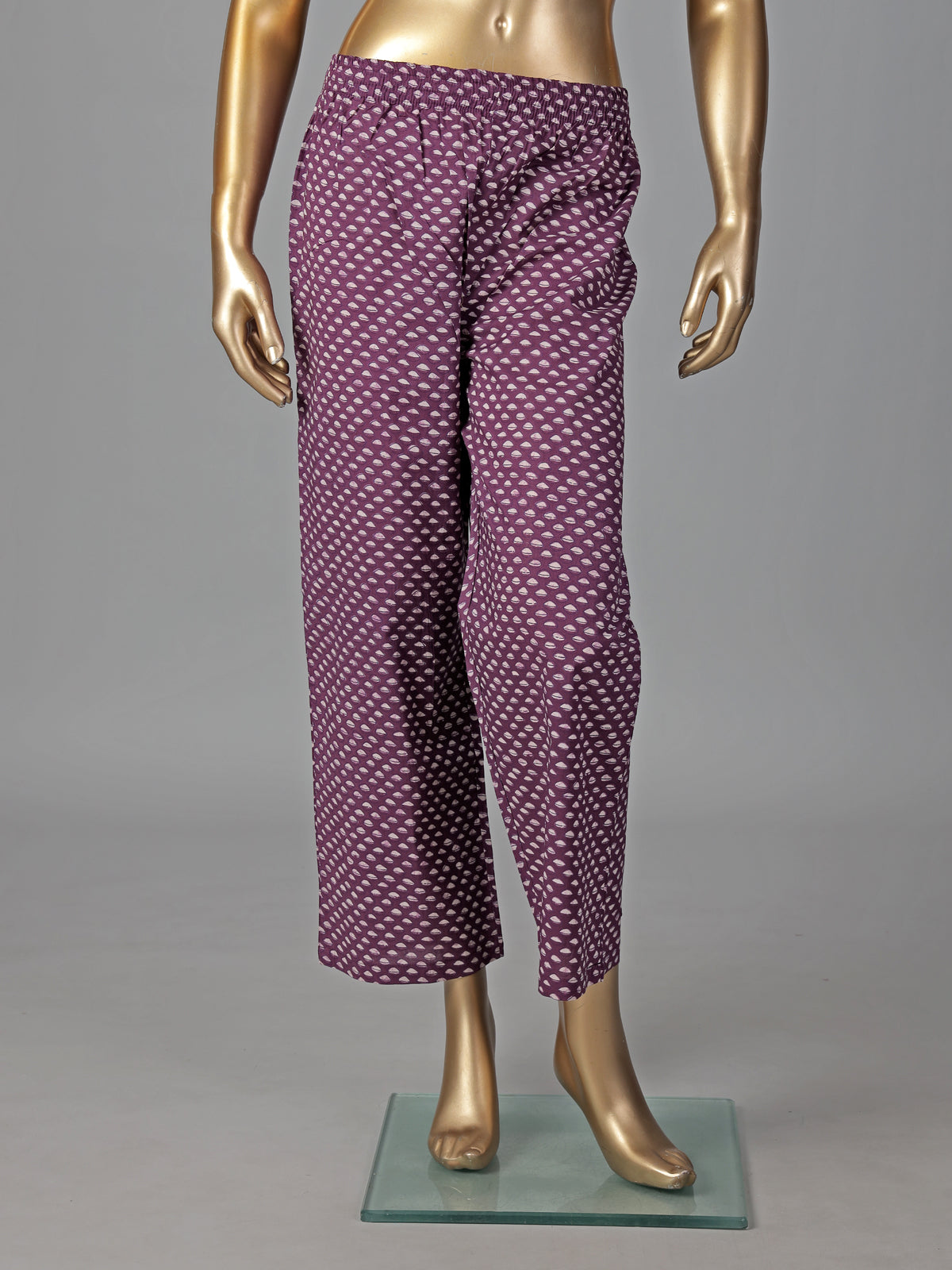 Purple cotton silk floral printed kurti set elegance