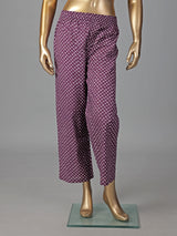 Purple cotton silk floral printed kurti set elegance