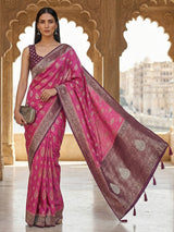 Purple dola silk zari and stone festive saree