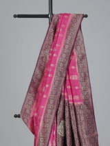 Purple dola silk zari and stone festive saree