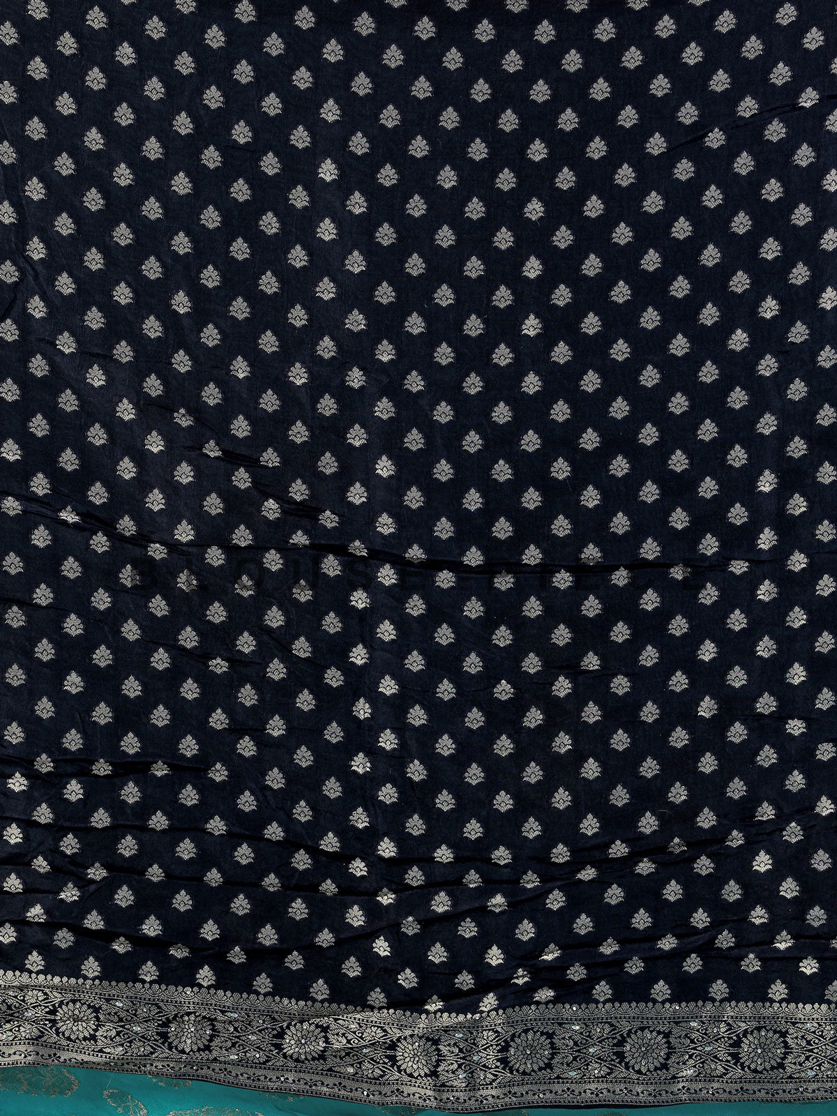 Aqua dola silk stone and zari festive saree